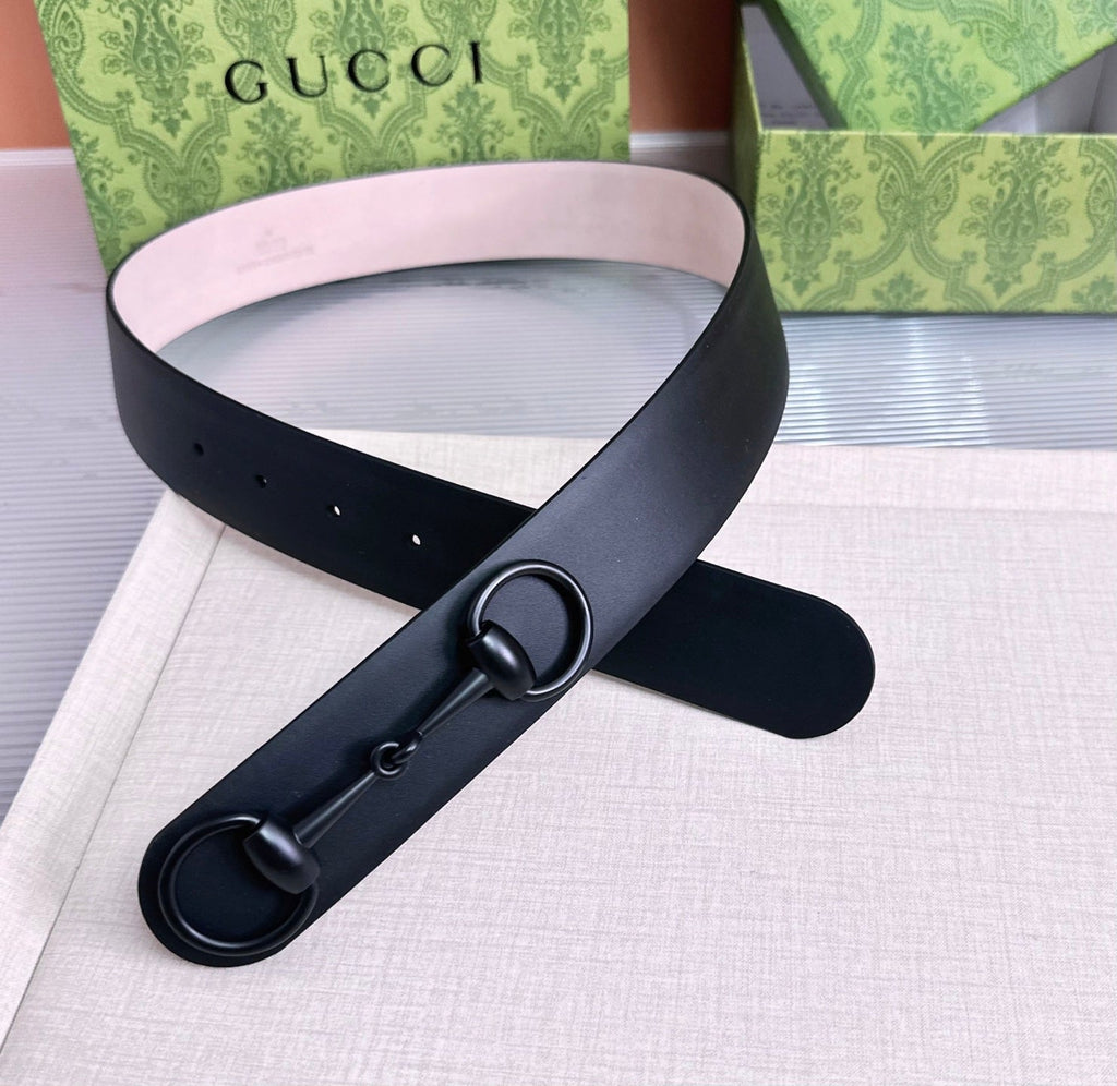 Gucci Horsebit 1955 Belt 4cm Black Pink Calfskin