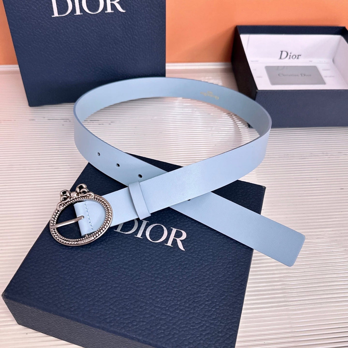 CD Médaillon Belt 3CM Bow Buckle Leather 213355