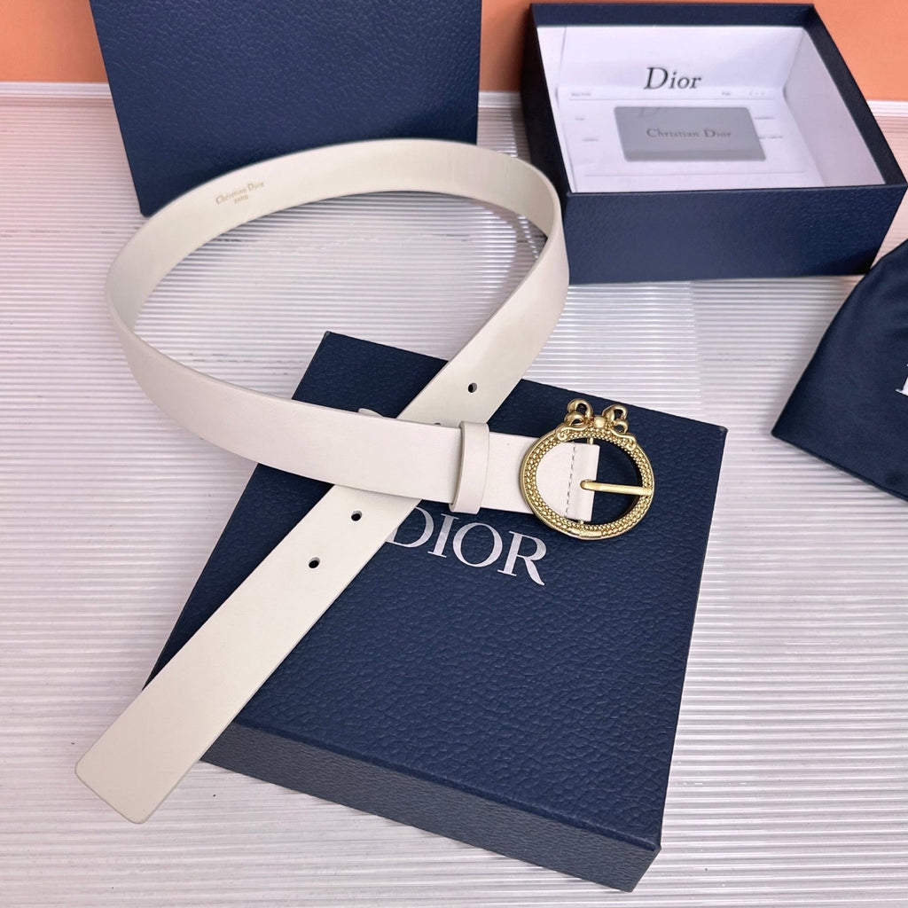 CD Médaillon Belt 3CM Bow Buckle Leather 213355