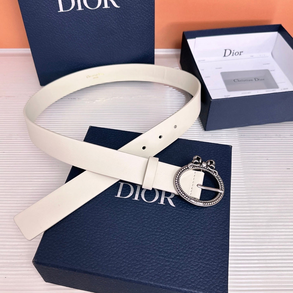CD Médaillon Belt 3CM Bow Buckle Leather 213355