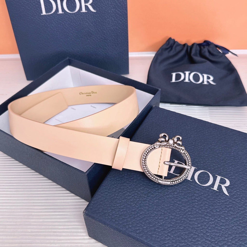 CD Médaillon Belt 3CM Bow Buckle Leather 213355