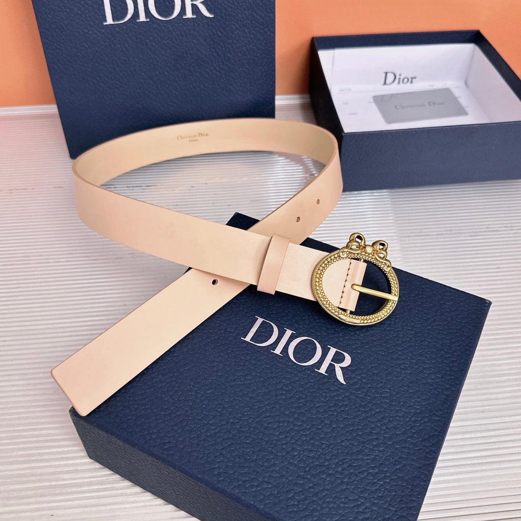 CD Médaillon Belt 3CM Bow Buckle Leather 213355