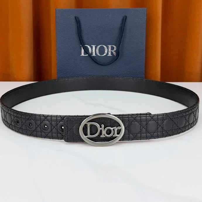 Dior 2026 Cannage Reversible Belt 35mm Leather
