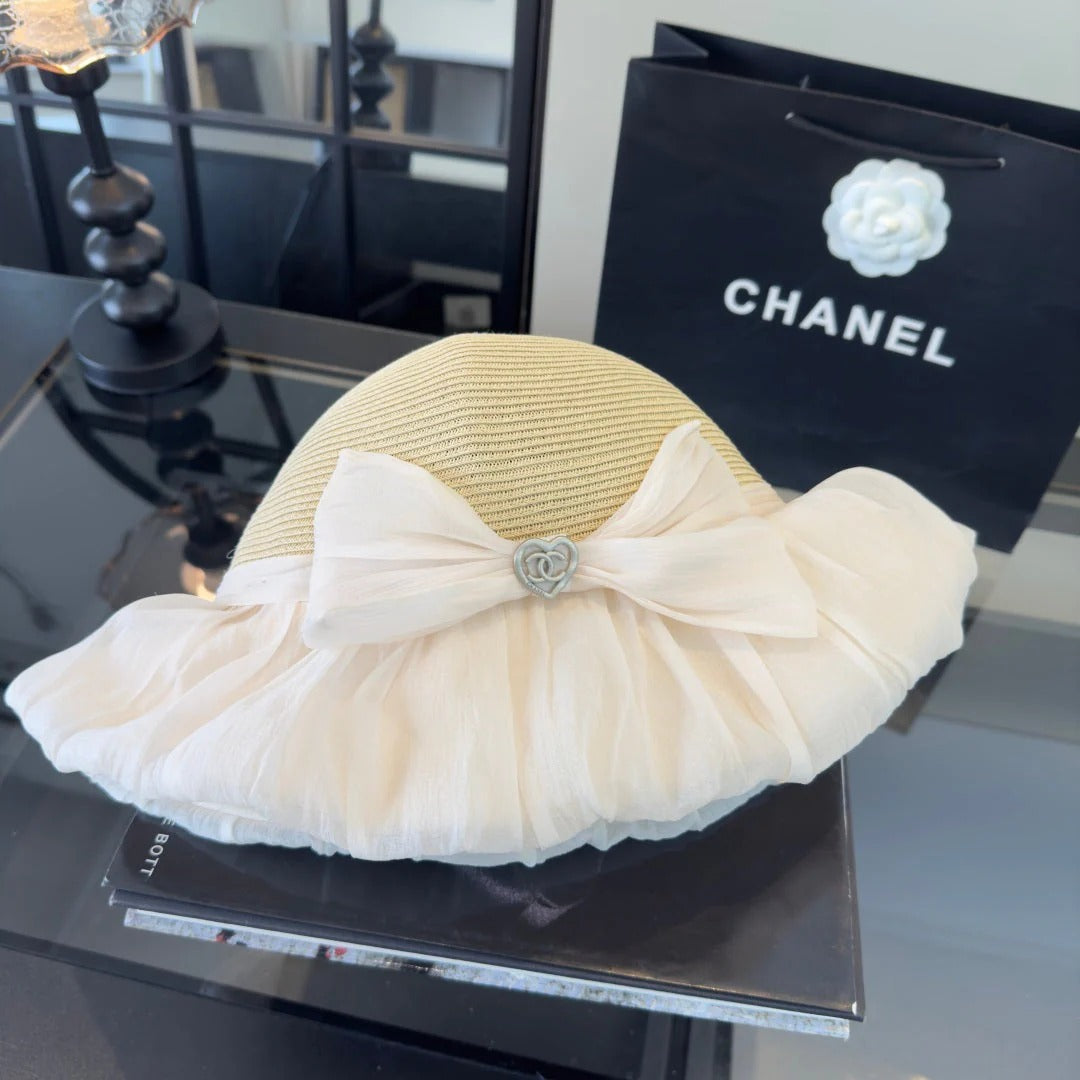 Chanel Bow-tie Beige Cream Bucket Hat 269014