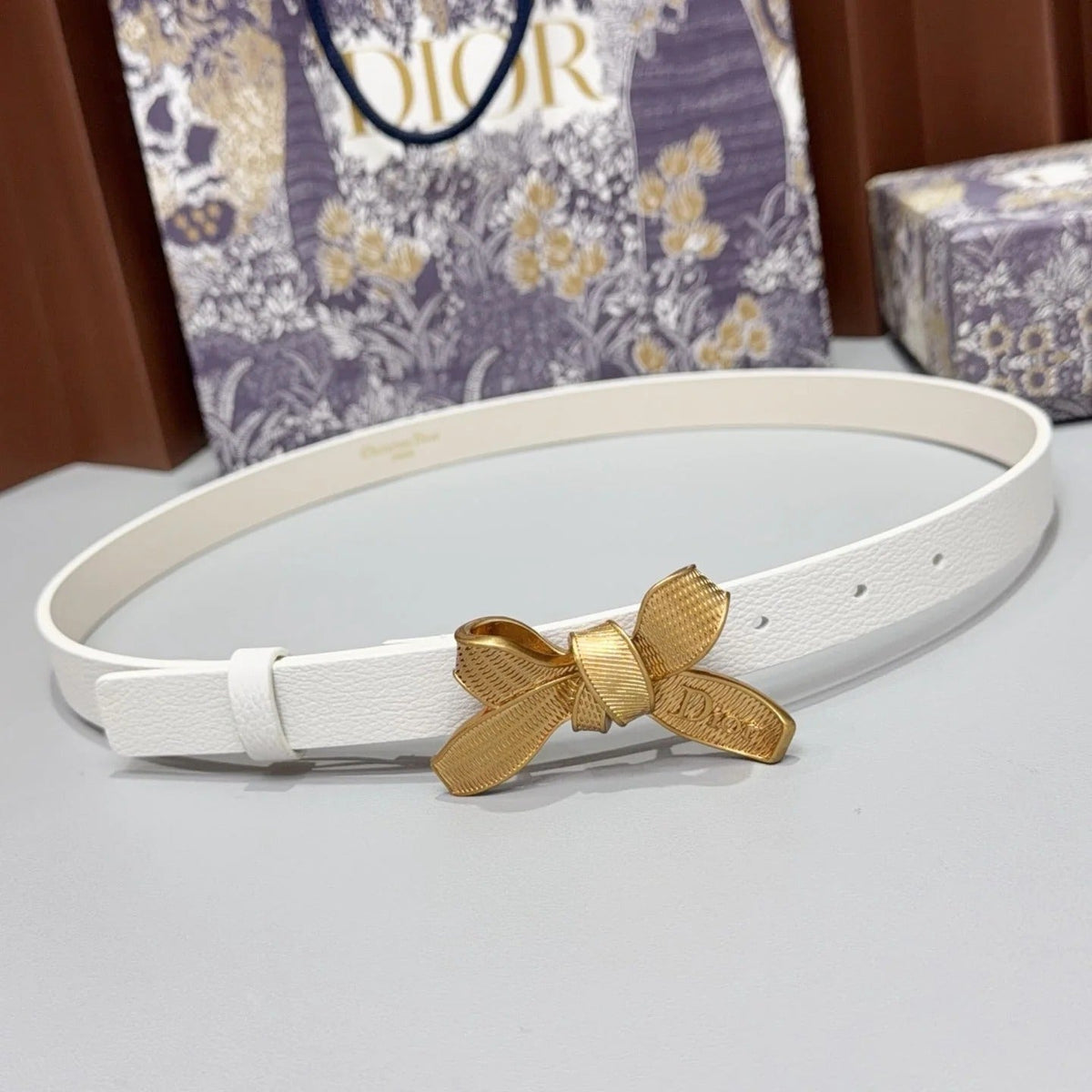 Dior 2026 Bow Belt 2.0cm Grain Cowhide