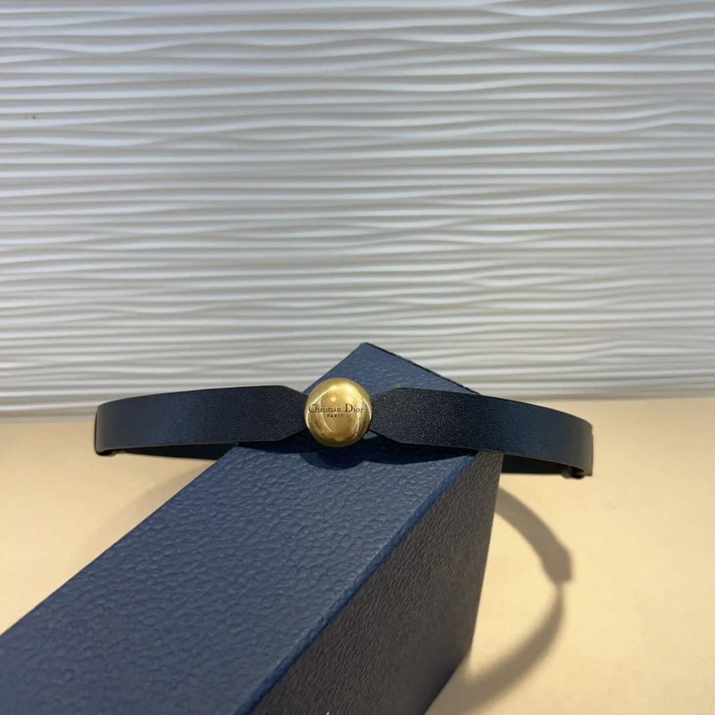 Dior 2026 D-Pépite Belt 15mm Black Leather 184991