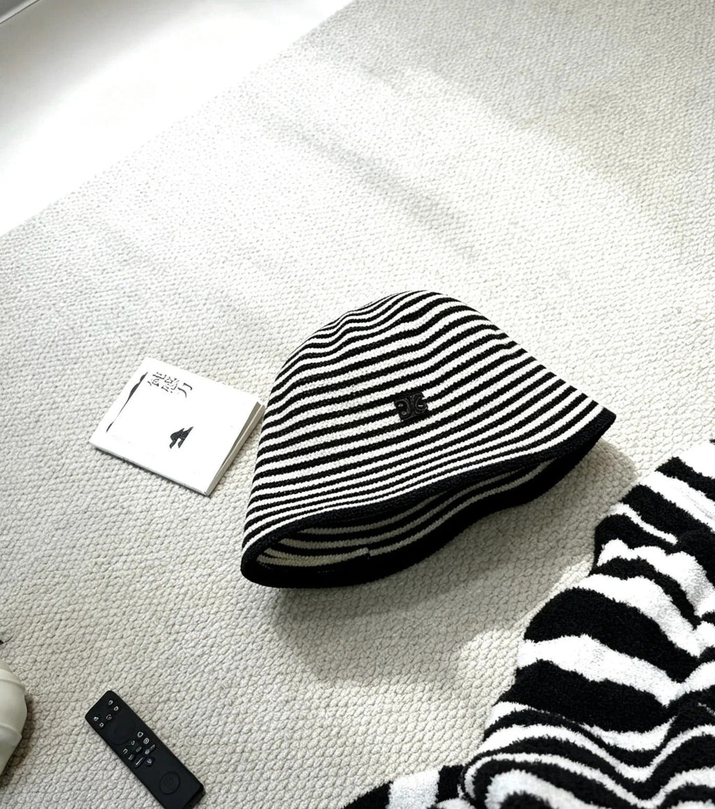 Celine Black And White Striped Bucket Hat 212908
