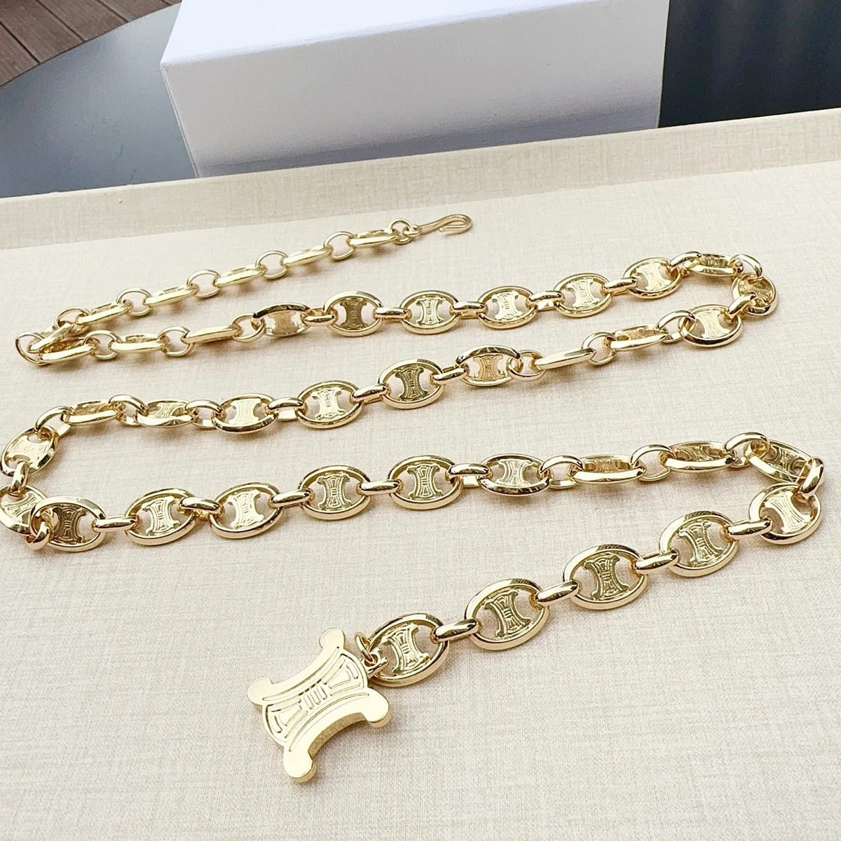 Celine 2026 Gold Metallic Belt