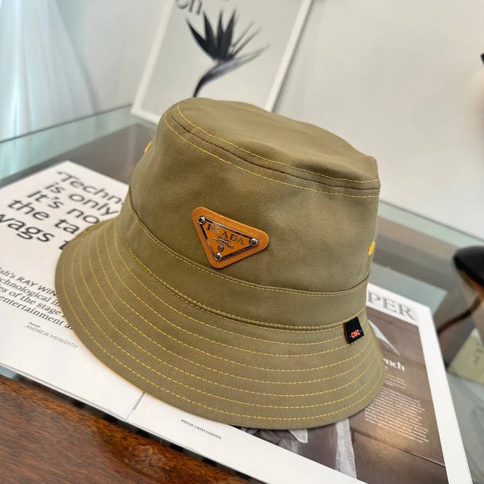 Prada Triangle Logo Bucket Hat Cotton 262255
