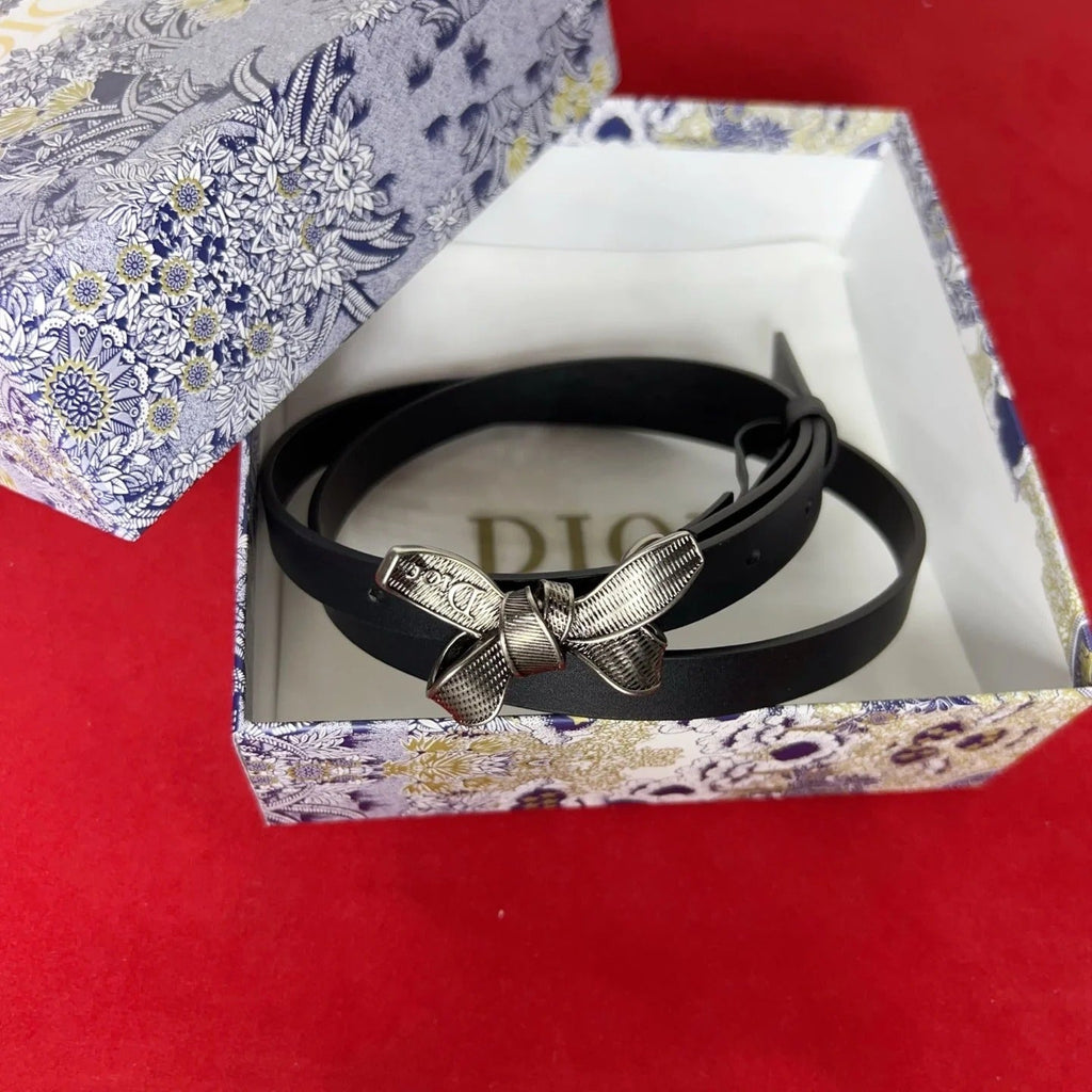 Dior 2026 Bow Belt 1.5cm Smooth Calfskin
