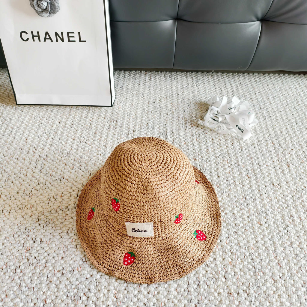 Celine Woven Strawberry Bucket Hat 400938