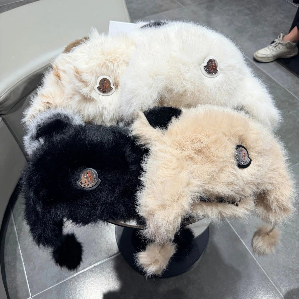 Moncler Cute Bear Ear Faux Fur Plush Hat 435201