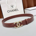 Chanel 2026 Double CC Crystal Buckle Belt 30mm Cowhide