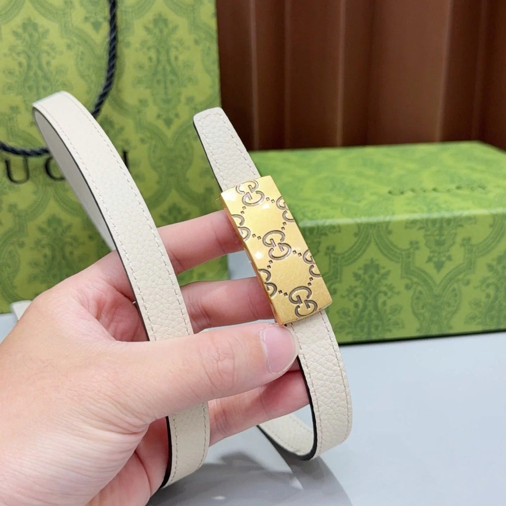 Gucci 2026 Squared Buckle Belt 15mm Leather 215284