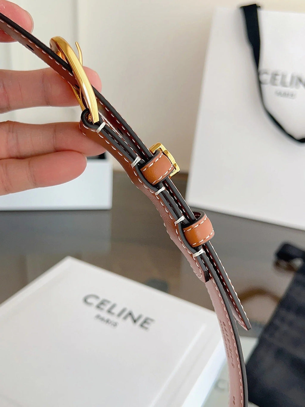 Celine 2026 Vivienne Belt 1.8cm Leather 194277