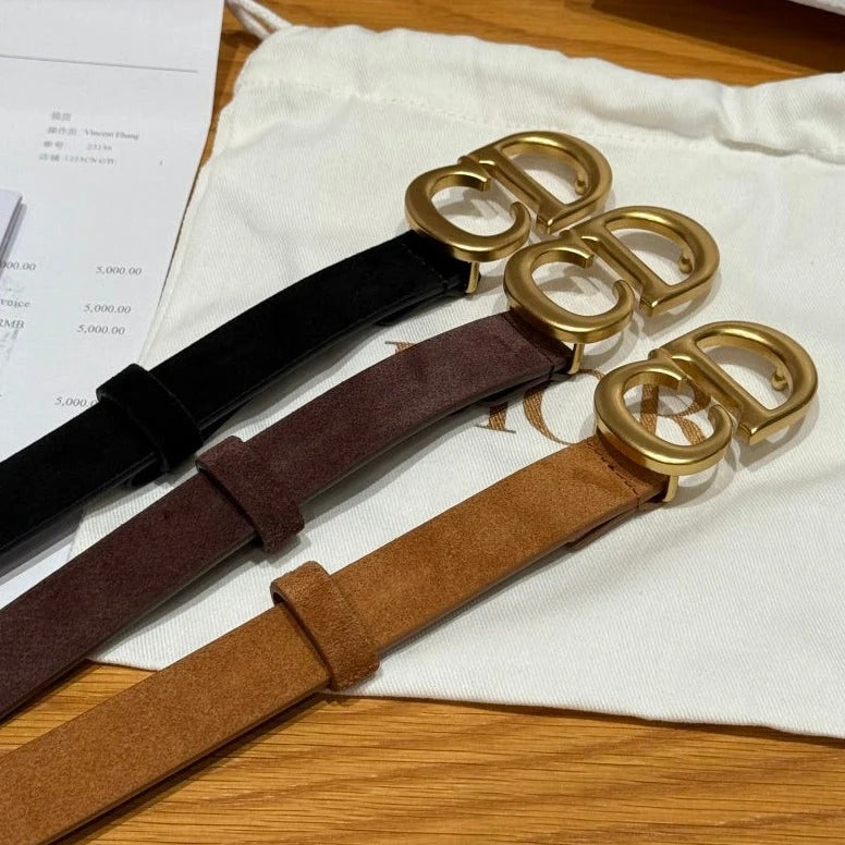 Dior 2026 CD Buckle Belt 20mm Suede 193832