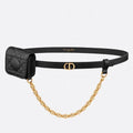 Dior 2026 Caro CD Buckle Belt Bag 15mm Black 187978