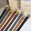 Celine 2026 Triomphe Slim Belt 13mm Leather 212866