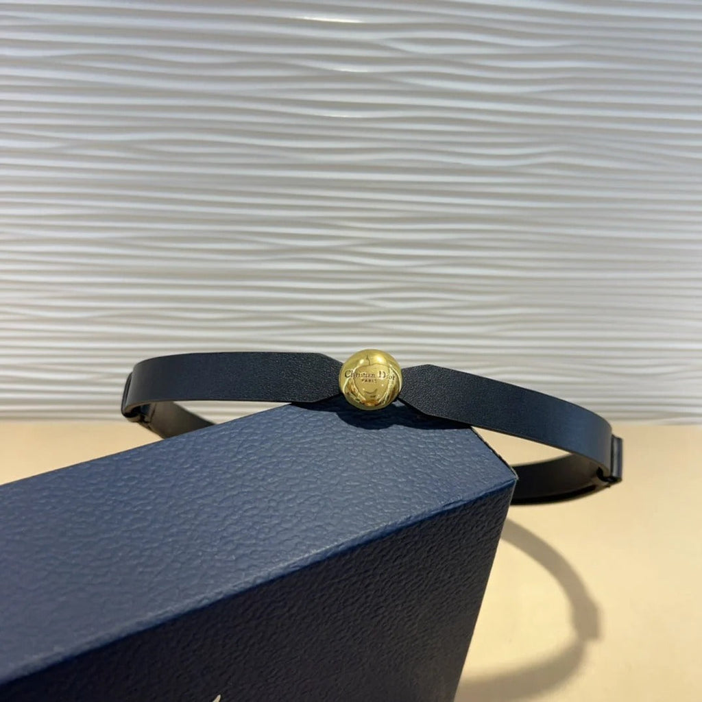 Dior 2026 D-Pépite Belt 15mm Black Leather 184991