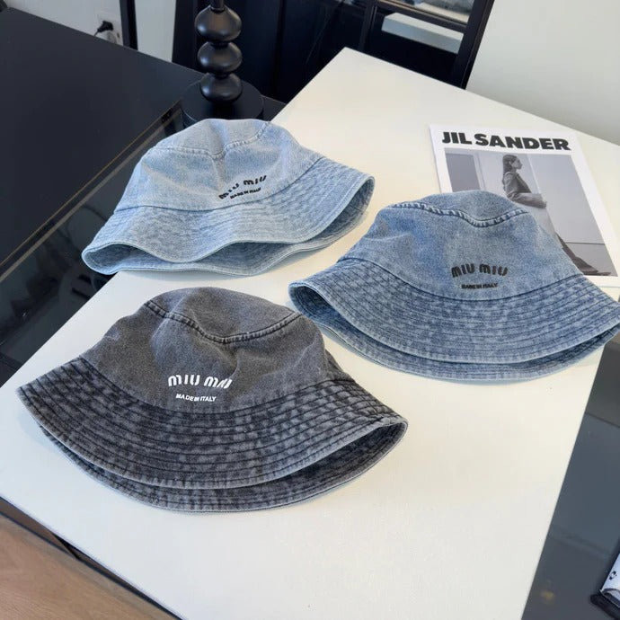 Miumiu Bucket Hat Denim Cotton 262181