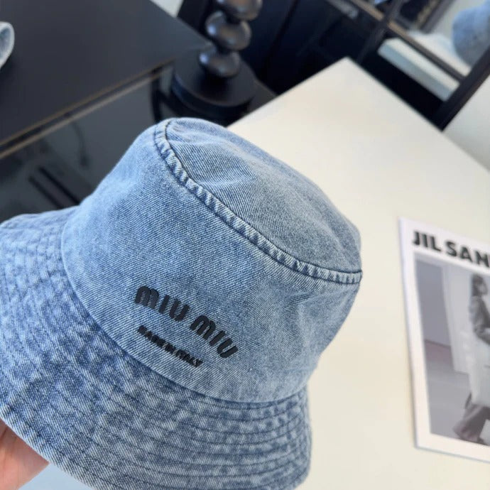 Miumiu Bucket Hat Denim Cotton 262181