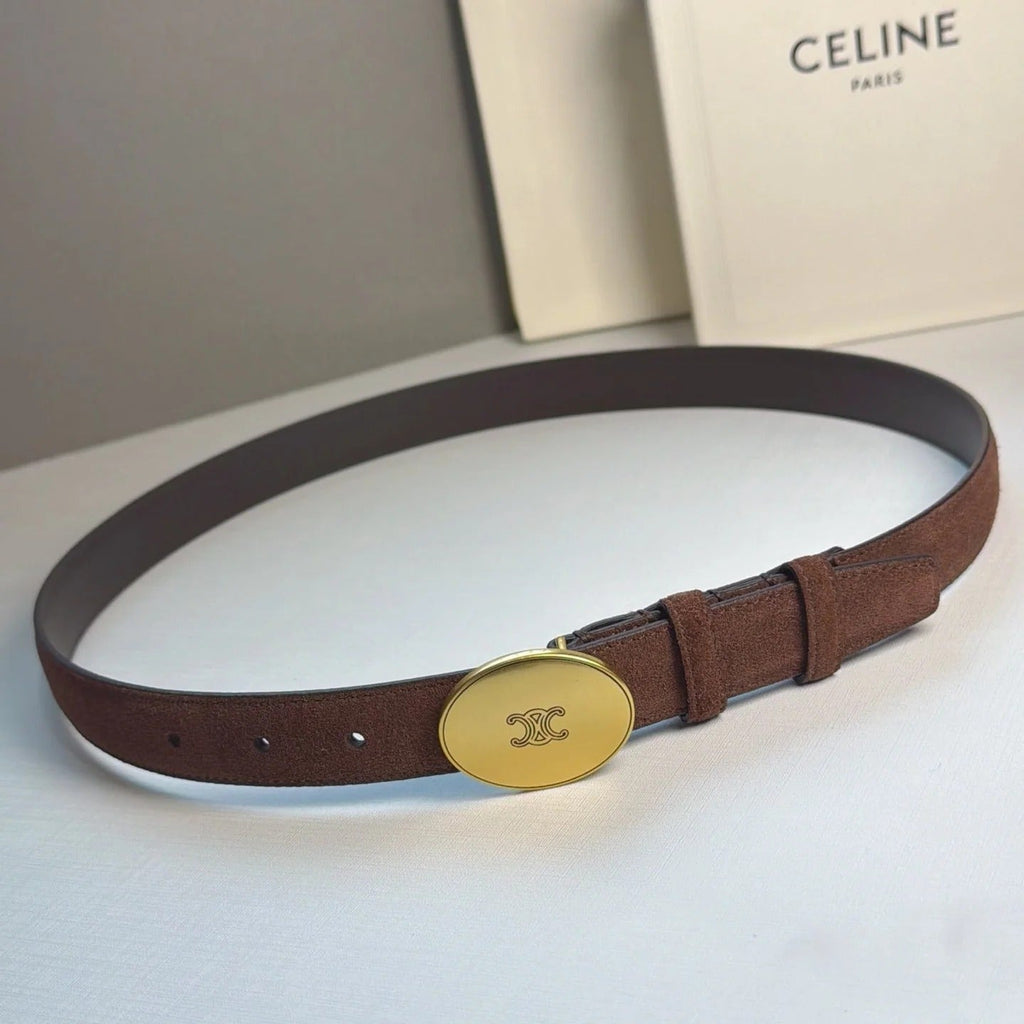 Celine 2026 Triomphe Slim Belt 13mm Leather 212866