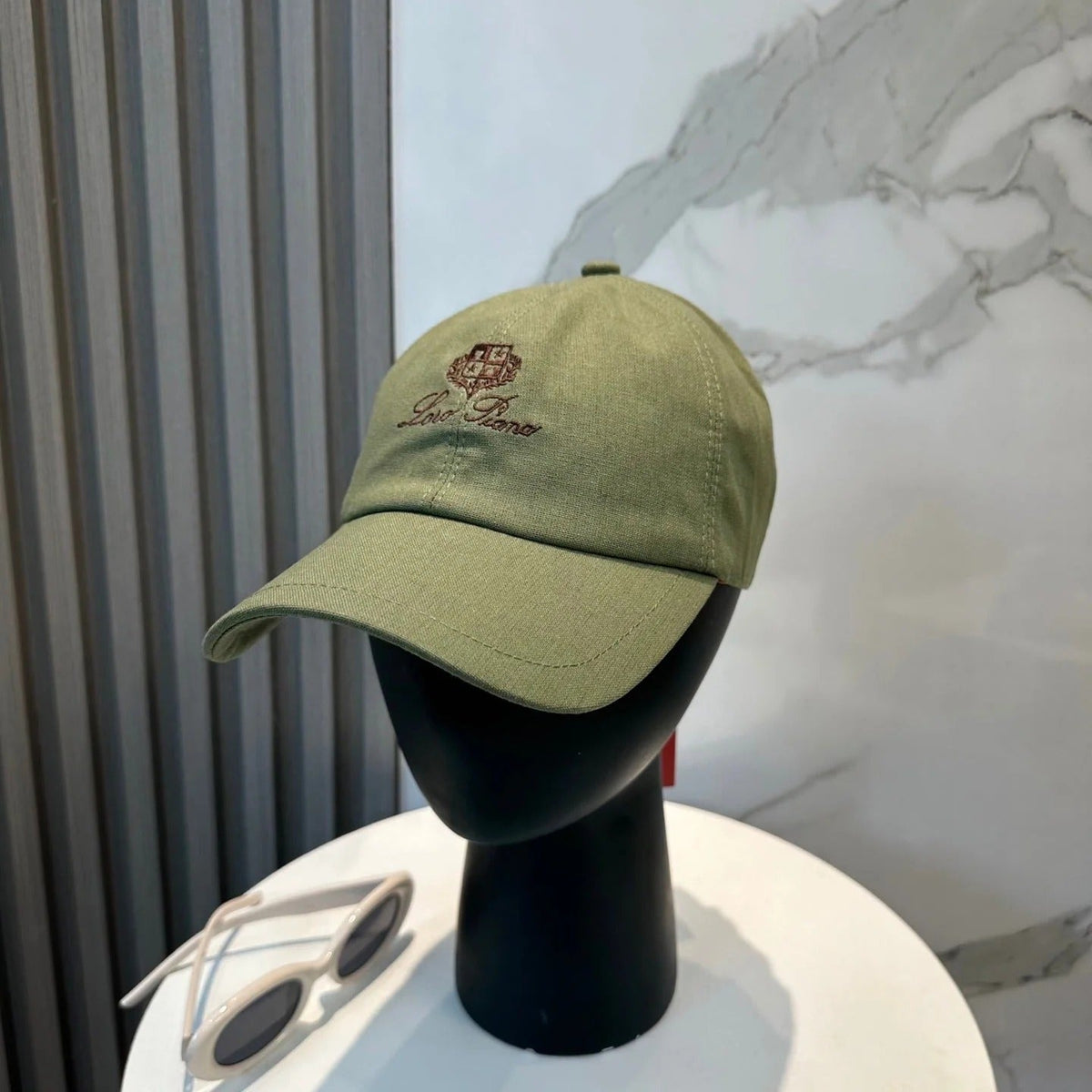 Loro Piana Baseball Cap Cotton With Brown Logo 268957