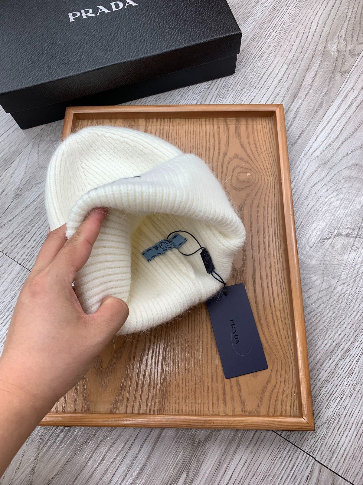 BEANIE HAT IN WHITE WOOL 108748