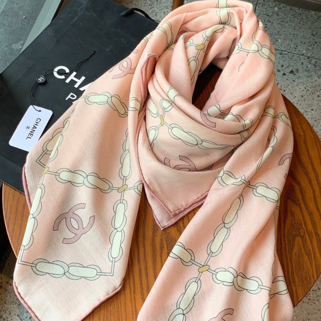 Chanel 26s Scarf 140 In Cashmere Silk 306125