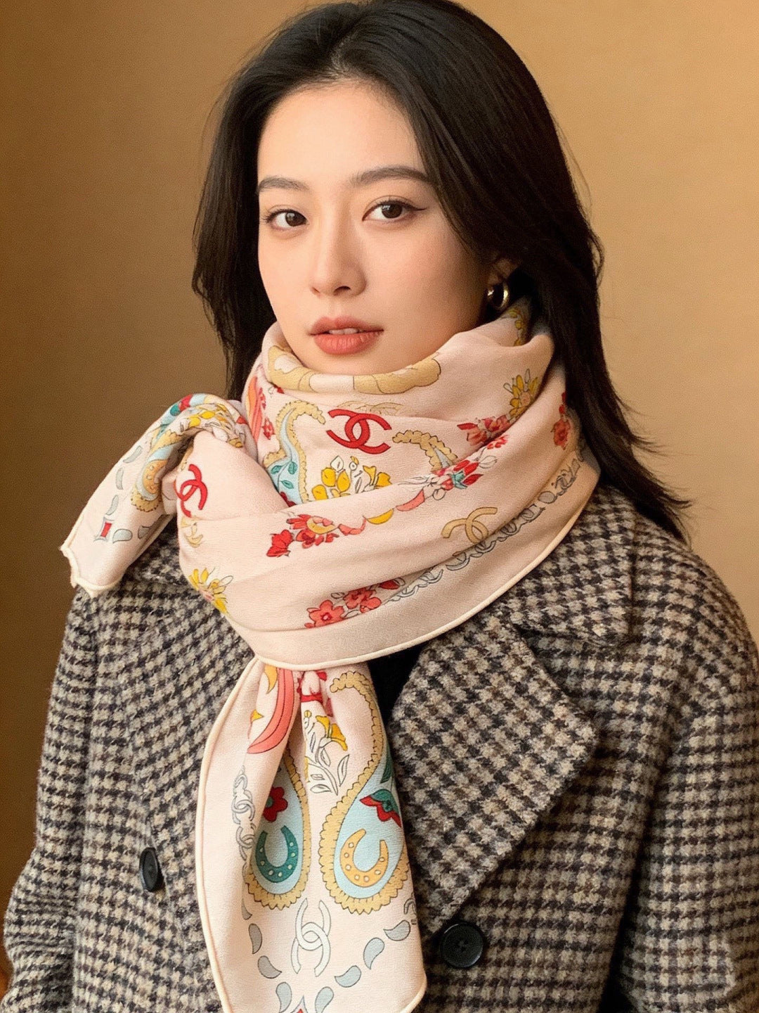 Chanel 26s Scarf 140 In Cashmere Silk 306129
