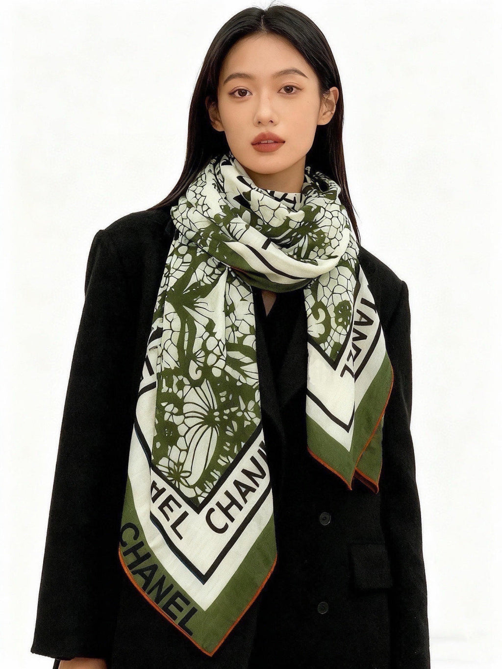 Chanel 26s Scarf 140 In Cashmere Silk 306133