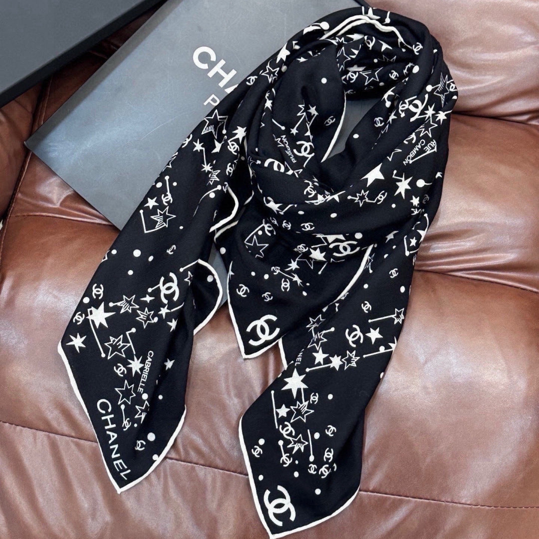 Chanel 26s Scarf 140 In Cashmere Silk 309310