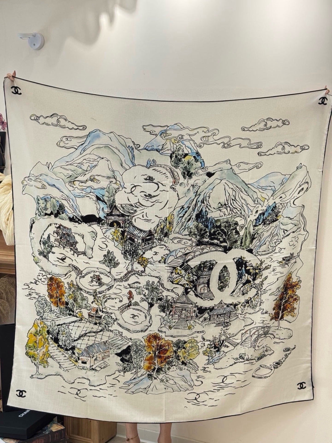 Chanel 26s Scarf 140 In Cashmere Silk 309324