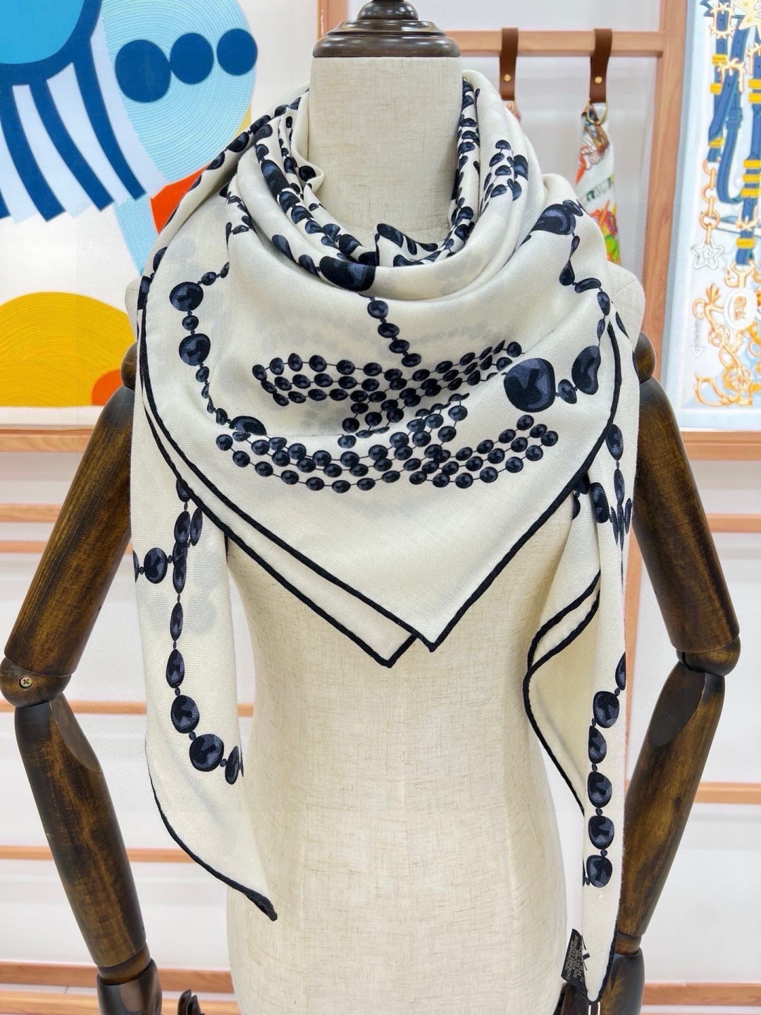 Chanel 26s Scarf 140 In Silk 311965