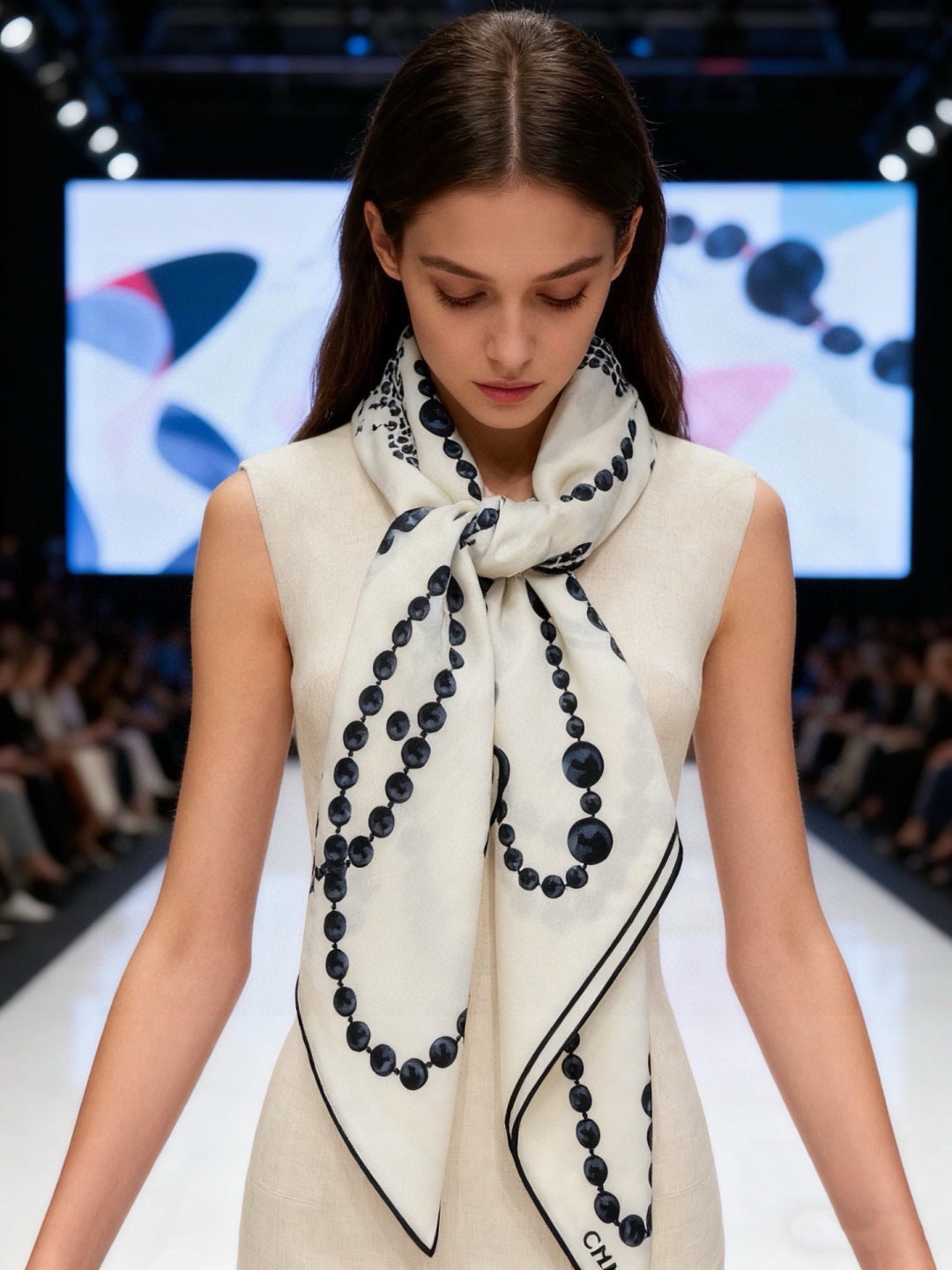Chanel 26s Scarf 140 In Silk 311965