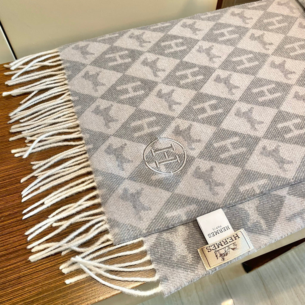 HM 25s Reversible Scarf 200cm Gray Cashmere 960510