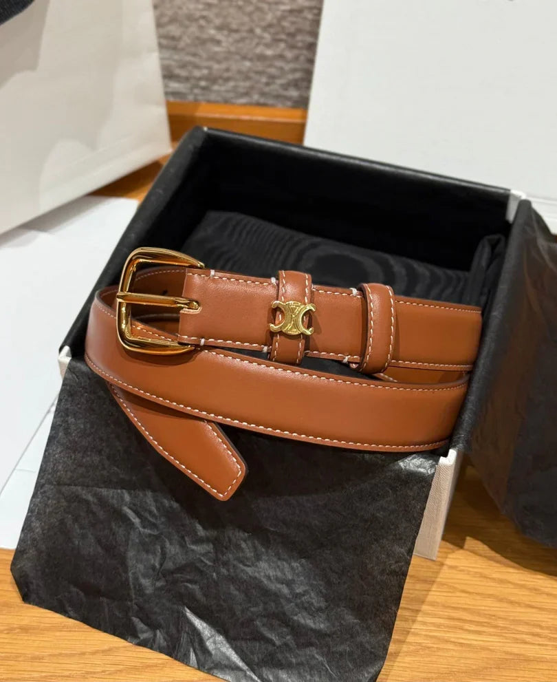 Celine 2026 Vivenne Belt 2.5cm Taurillon Leather