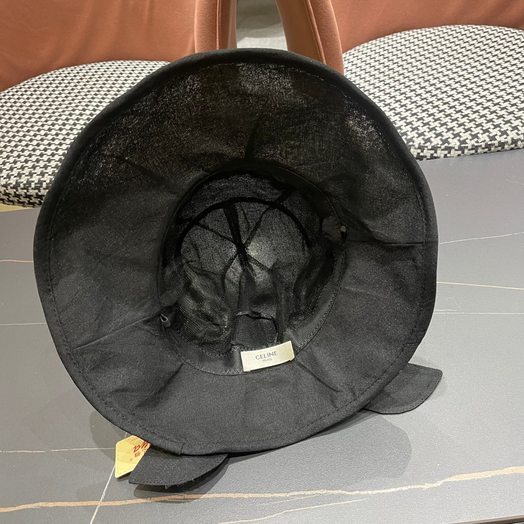 BUCKET HAT MODEL 650274 IN BLACK TEXTURED FABRIC