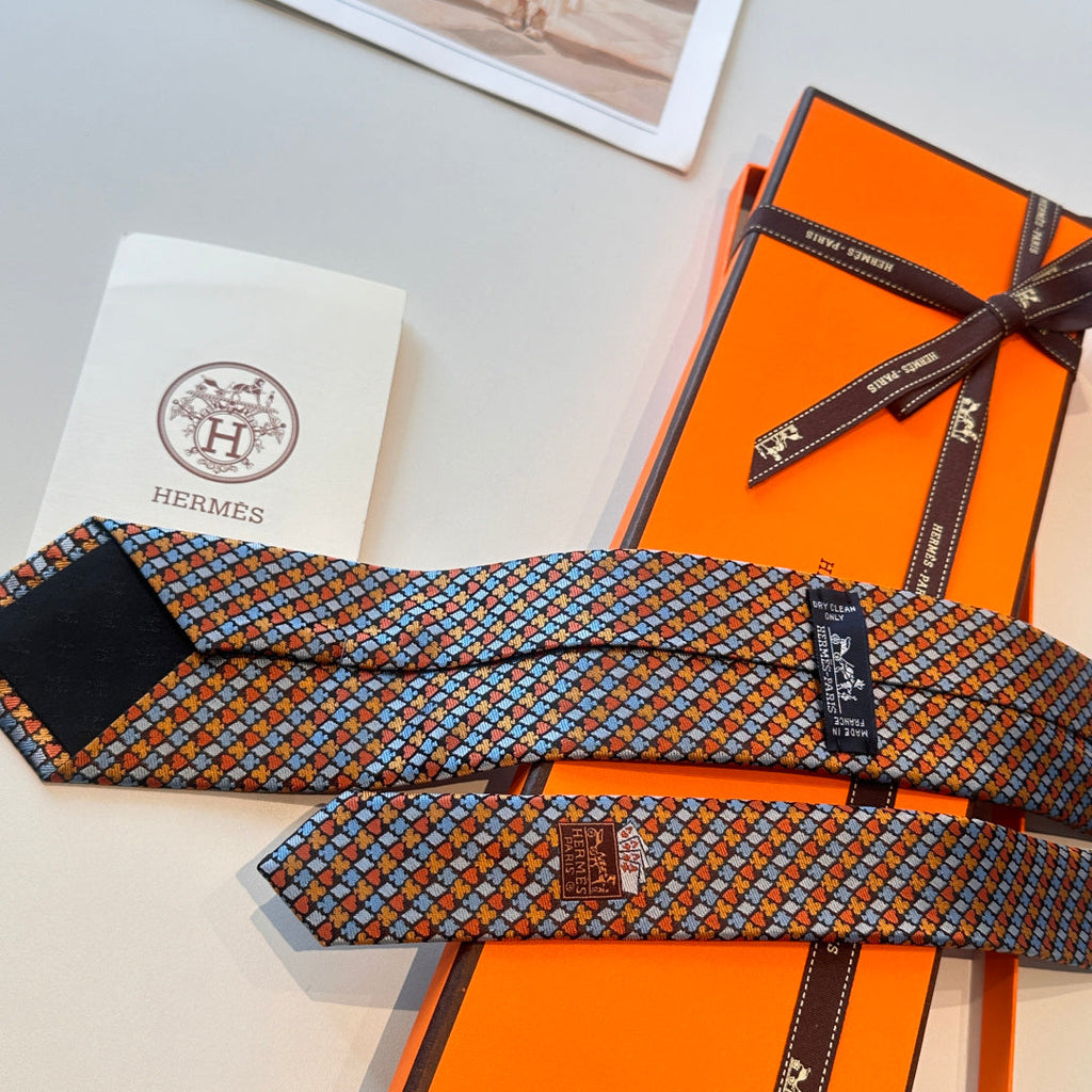 HM Carre d'As Tie Orange Twill Silk 210010