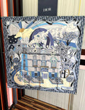 CD Scarf 90x90 Colorful Twill Silk 461767