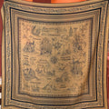 HM 25s Sailor Tattoo Scarf 140cm Dark Beige Black Cashmere Silk 967416