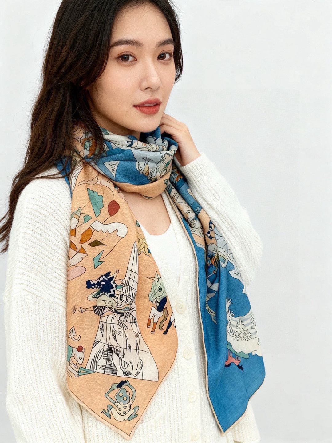 HM 26s Scarf 140 In Cashmere And Silk 304249