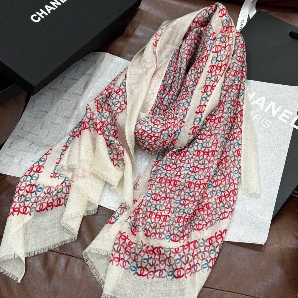 Chanel 26s Scarf 100 x 200 cm In Cashmere And Silk 306089