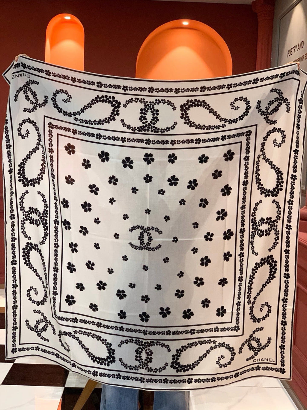 Chanel 26s Scarf 140 In Cashmere Silk 309370