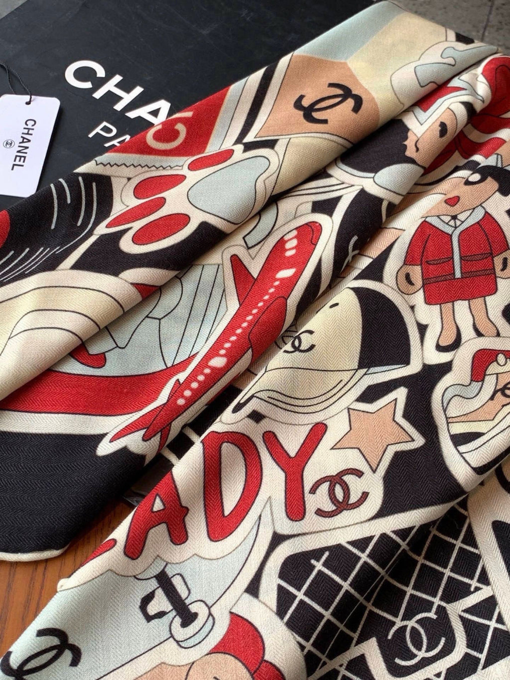 Chanel 26s Scarf 140 In Silk Cashmere 309866
