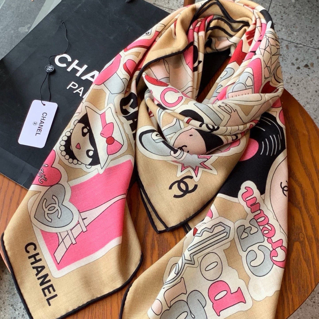 Chanel 26s Scarf 140 In Cashmere Silk 309870
