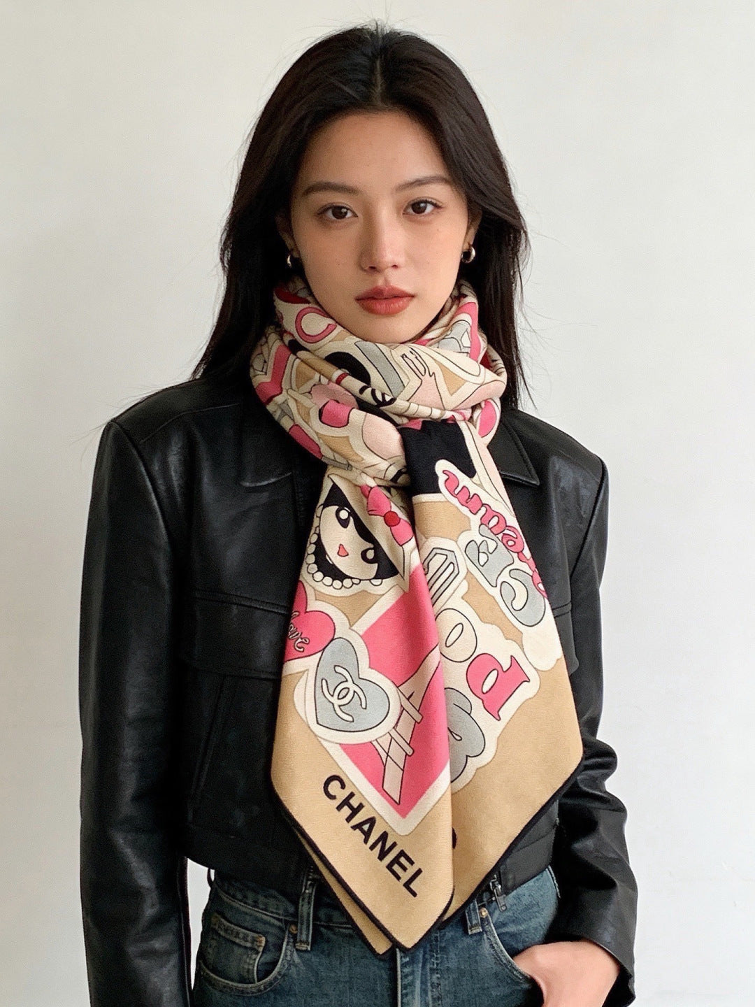 Chanel 26s Scarf 140 In Cashmere Silk 309870