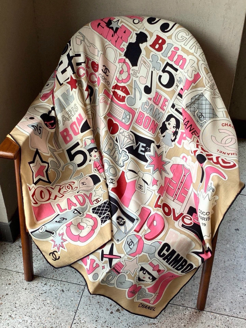 Chanel 26s Scarf 140 In Cashmere Silk 309870