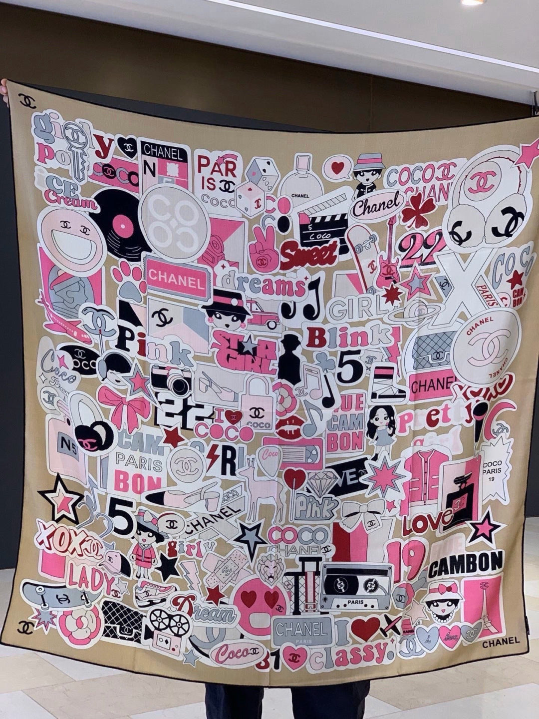 Chanel 26s Scarf 140 In Cashmere Silk 309870