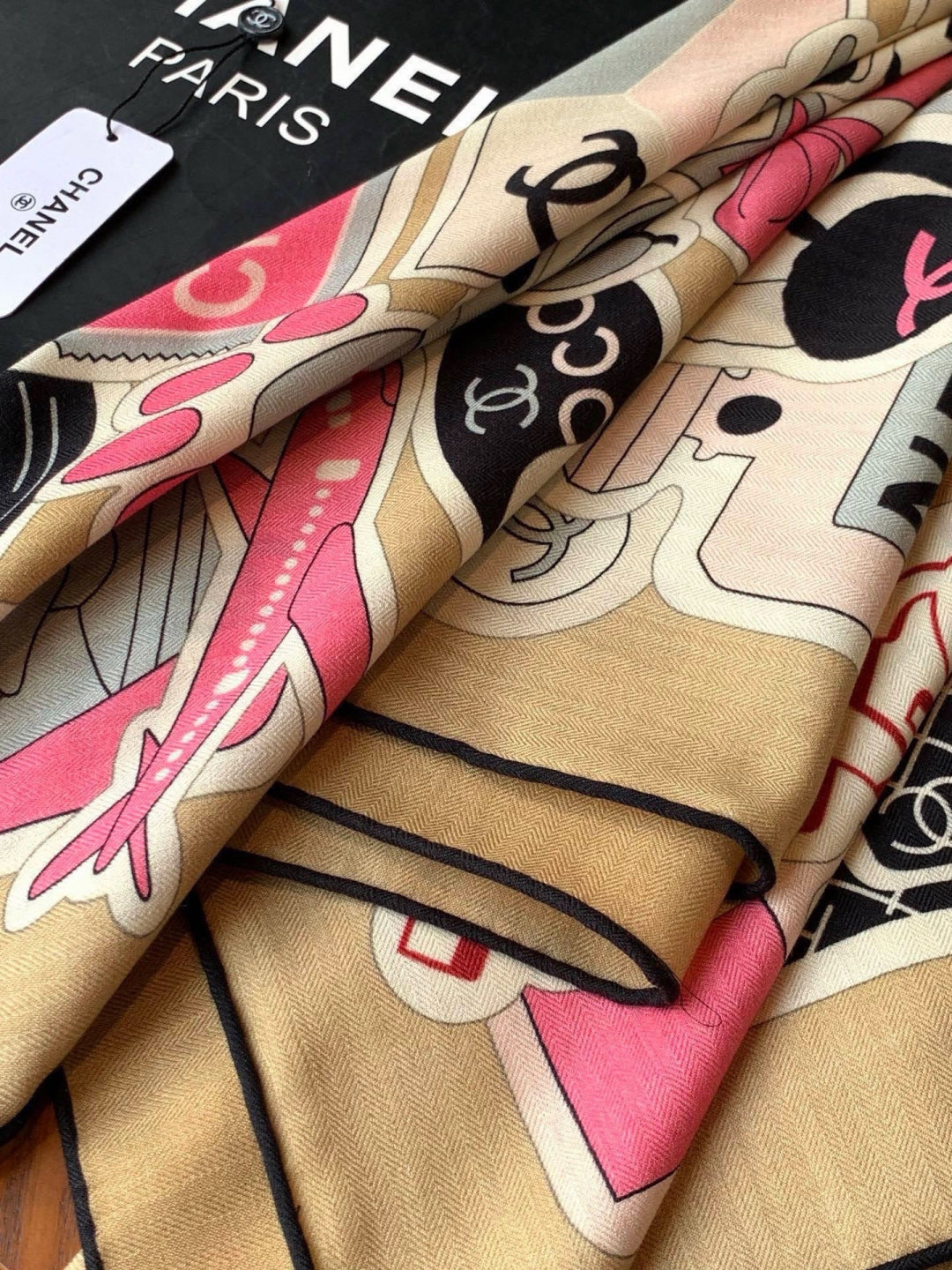 Chanel 26s Scarf 140 In Cashmere Silk 309870